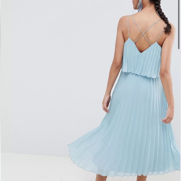 ASOS Design Pleated Crop Top Midi Dress - Picture 3 of 11